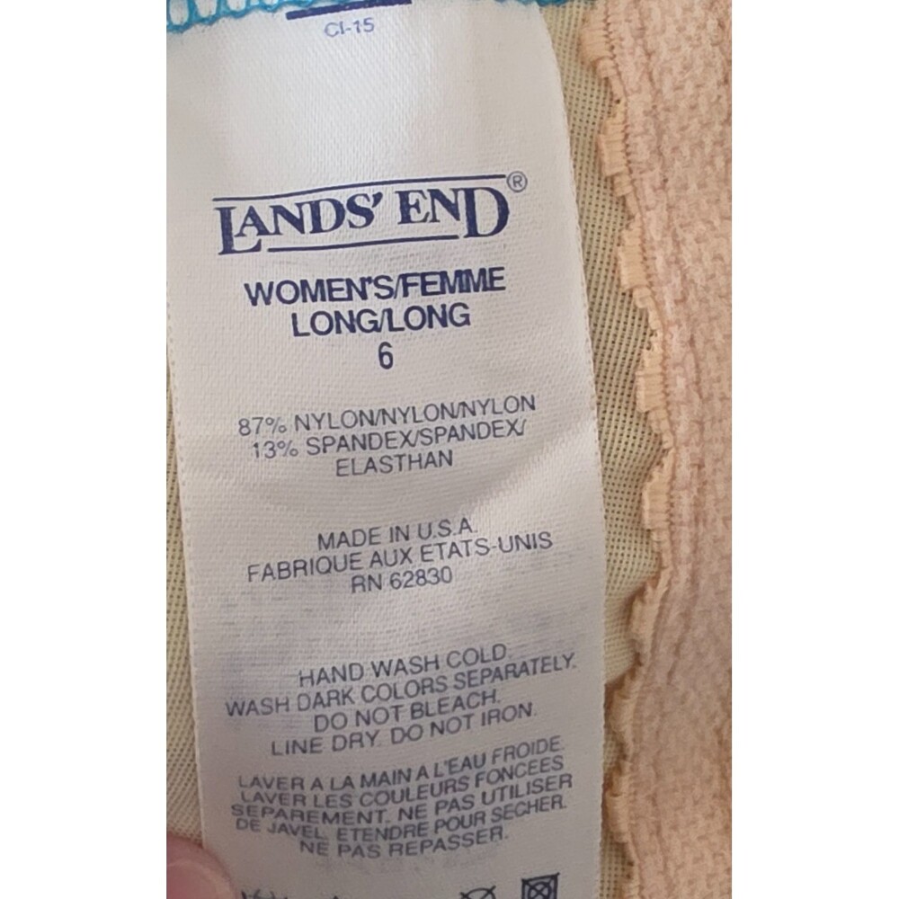 Vintage Lands' End One Piece Swimsuit blue floral Size 6 Long - Picture 6 of 6
